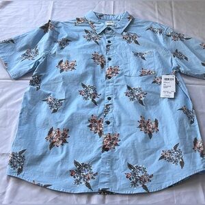 Hurley Men’s Lido Stretch Shirt Size Large NEW Blue Dream